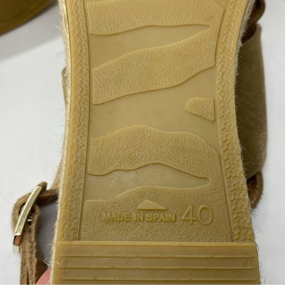 Paseart Women's Tan Suede Leather Cross Strap Espadrille Slingback Sandals 40 - Picture 11 of 11